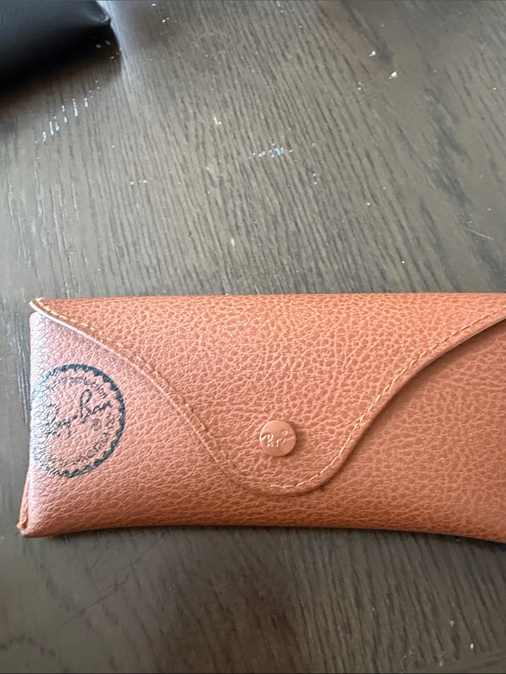 Ray-Ban Brown Pebbled Leather Sunglasses Case